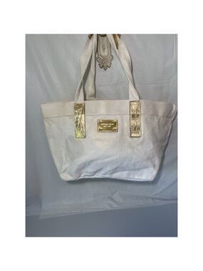 Michael Kors go anywhere tote cream/Gold Metallic Double Handle
